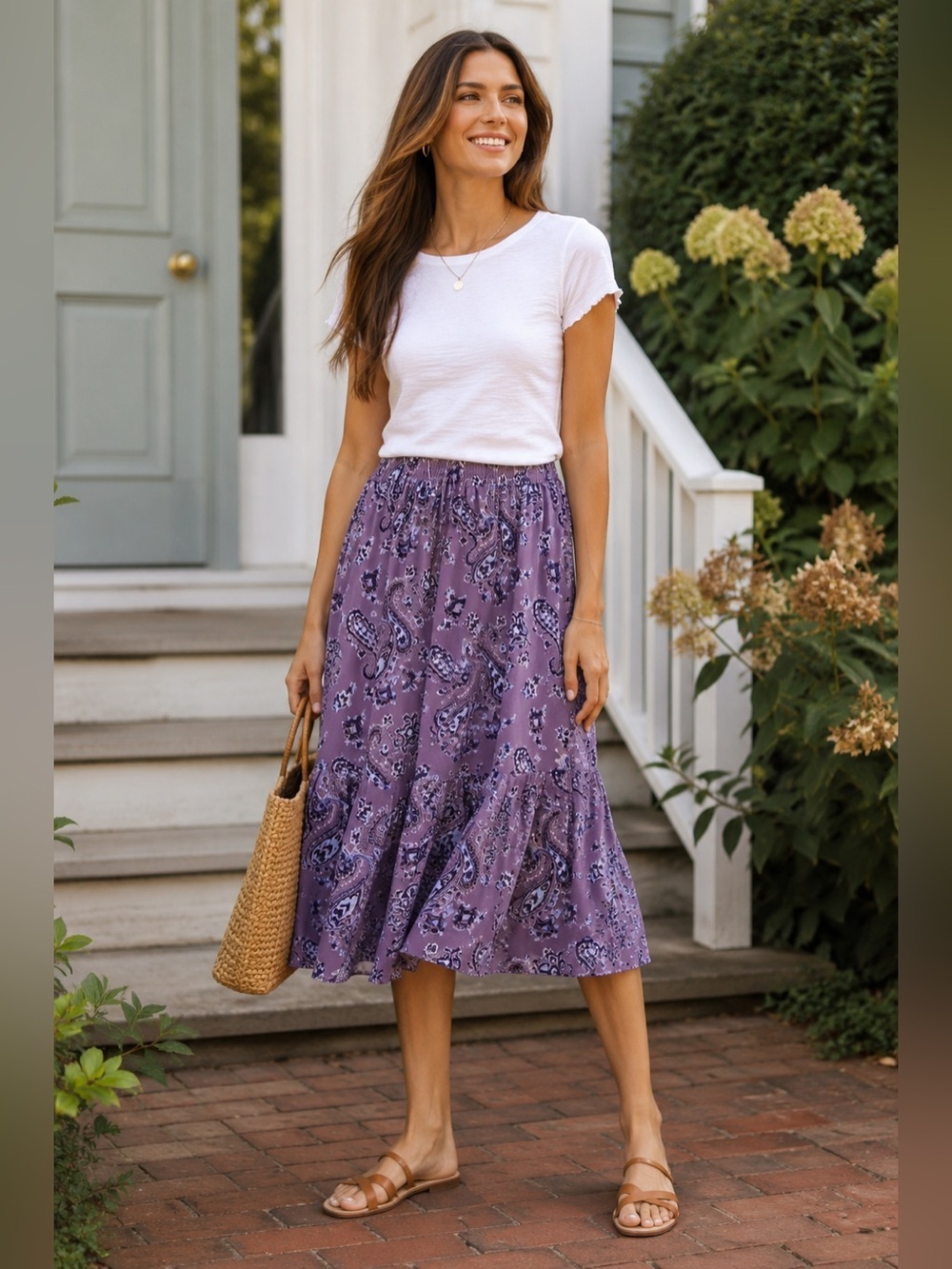 NEW • Tucker NYC • Tiered Sunset Paisley Skirt Sm